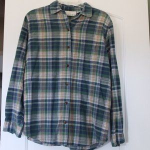 Women's Casey &Max Button Down Plaid Shirt Size L